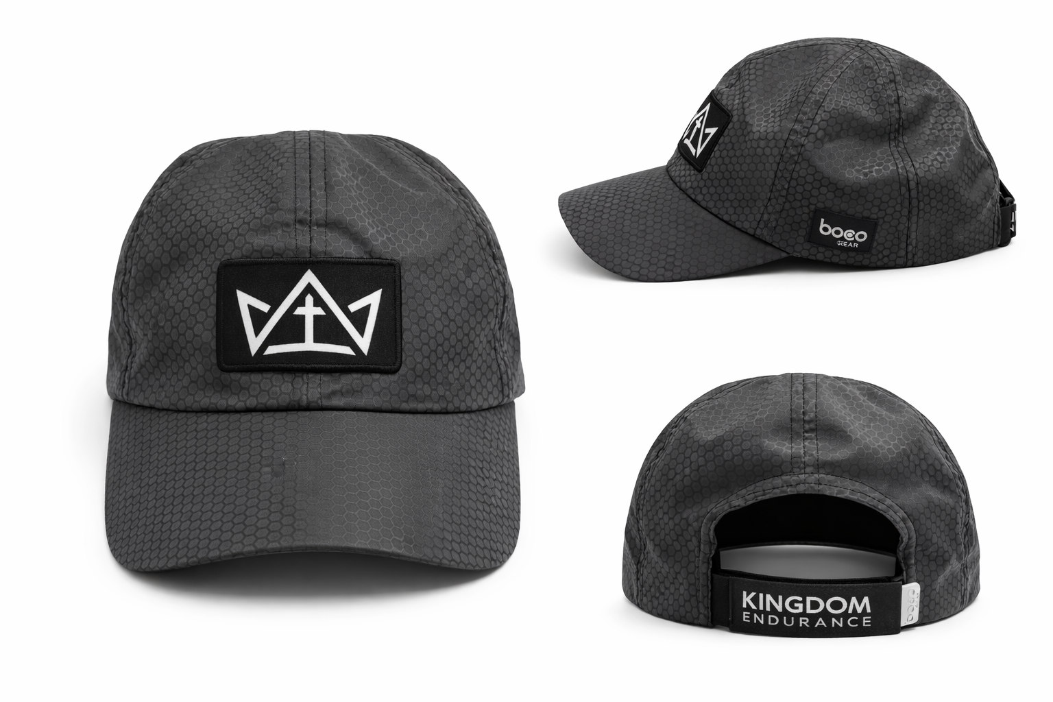 Kingdom Endurance Black Boco Performance Cap (Reflective)